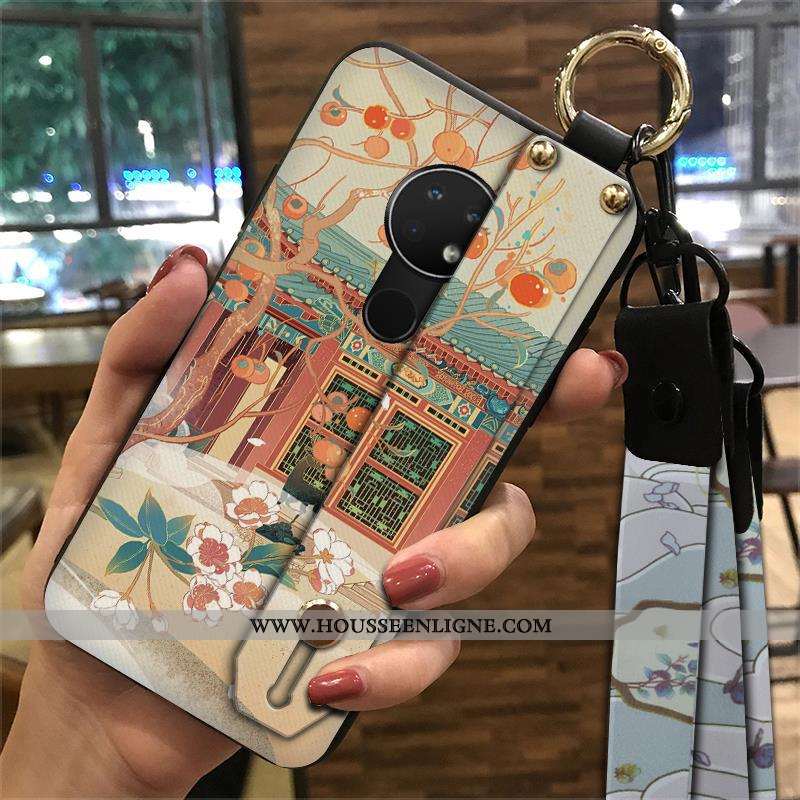 Housse Nokia 7.2 Protection Ornements Suspendus Vent Palais Support Tendance Ethnique Rose