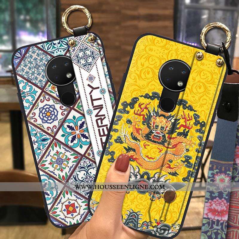 Housse Nokia 7.2 Protection Ornements Suspendus Vent Palais Support Tendance Ethnique Rose
