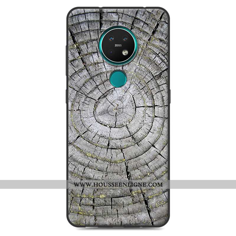Housse Nokia 7.2 Silicone Personnalité Fluide Doux Blanc Coque Créatif En Bois Blanche