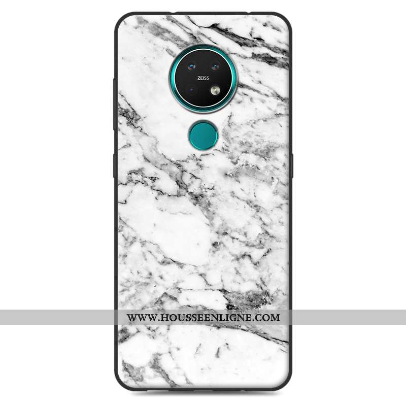 Housse Nokia 7.2 Silicone Personnalité Fluide Doux Blanc Coque Créatif En Bois Blanche