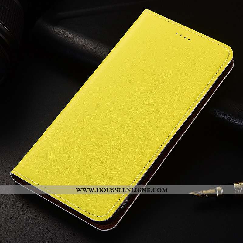 Housse Nokia 7.2 Silicone Protection Incassable Fluide Doux Téléphone Portable Clamshell Cuir Jaune