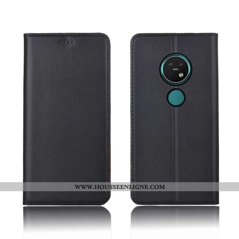 Housse Nokia 7.2 Silicone Protection Incassable Fluide Doux Téléphone Portable Clamshell Cuir Jaune