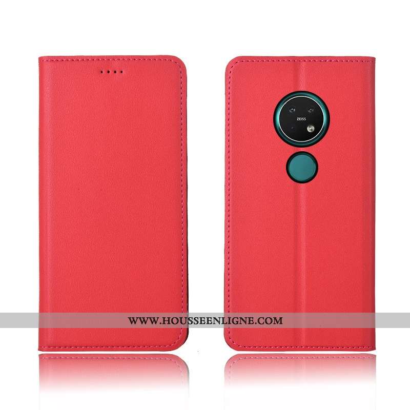 Housse Nokia 7.2 Silicone Protection Incassable Fluide Doux Téléphone Portable Clamshell Cuir Jaune