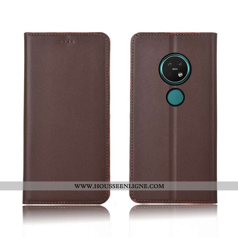 Housse Nokia 7.2 Silicone Protection Incassable Fluide Doux Téléphone Portable Clamshell Cuir Jaune