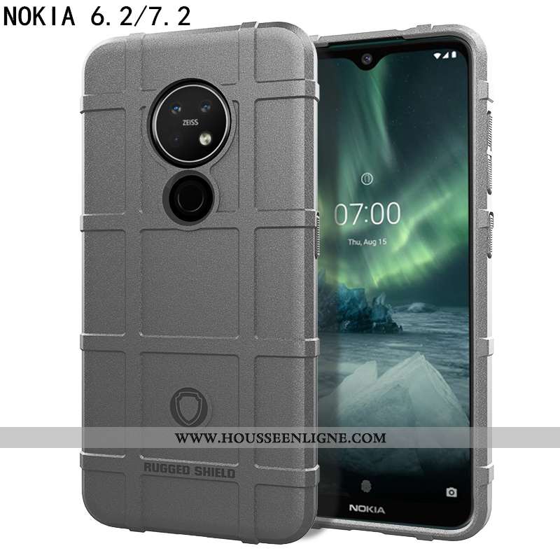 Housse Nokia 7.2 Tendance Fluide Doux Protection Gris Nouveau Trois Défenses Téléphone Portable