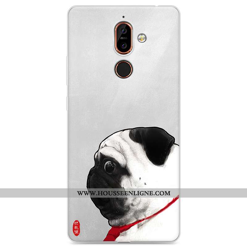 Housse Nokia 7 Plus Créatif Silicone Téléphone Portable Incassable Étui Amoureux Tout Compris Jaune