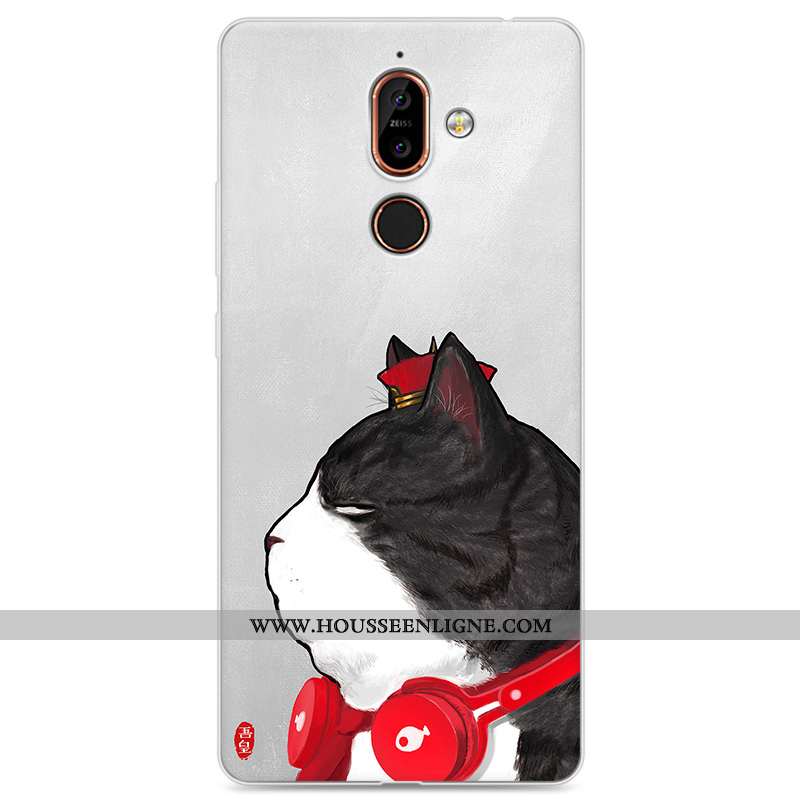 Housse Nokia 7 Plus Créatif Silicone Téléphone Portable Incassable Étui Amoureux Tout Compris Jaune