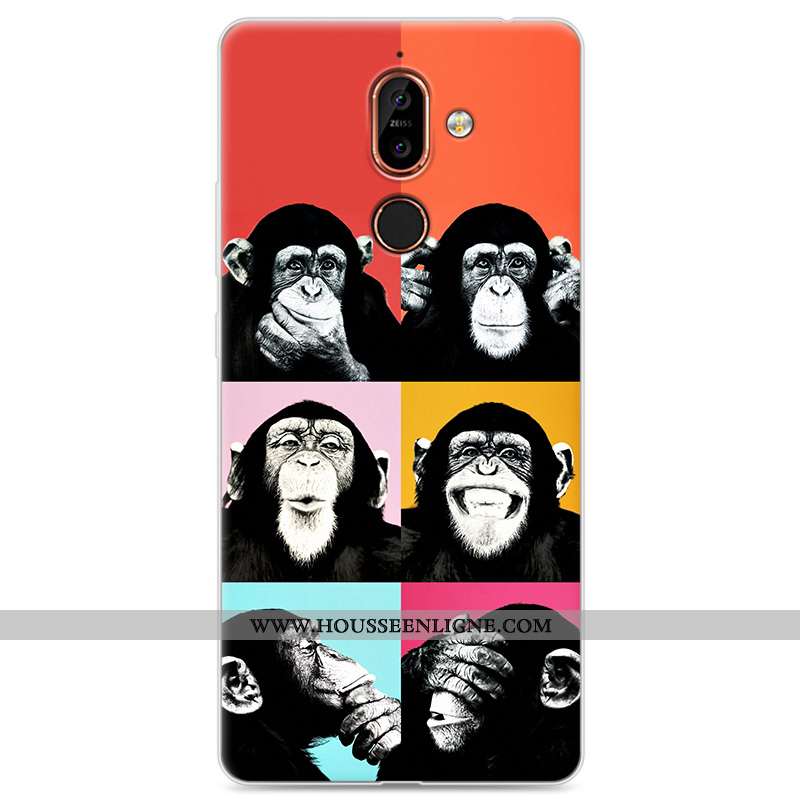 Housse Nokia 7 Plus Créatif Silicone Téléphone Portable Incassable Étui Amoureux Tout Compris Jaune