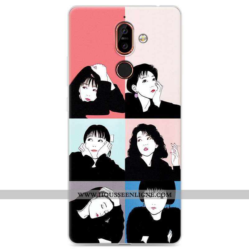 Housse Nokia 7 Plus Créatif Silicone Téléphone Portable Incassable Étui Amoureux Tout Compris Jaune