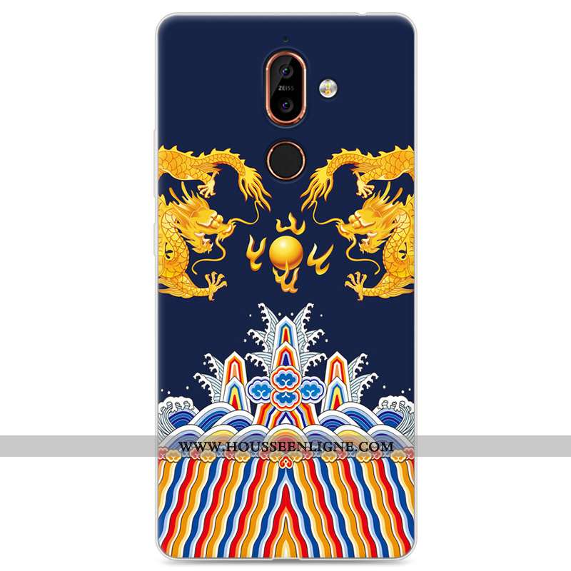 Housse Nokia 7 Plus Créatif Silicone Téléphone Portable Incassable Étui Amoureux Tout Compris Jaune