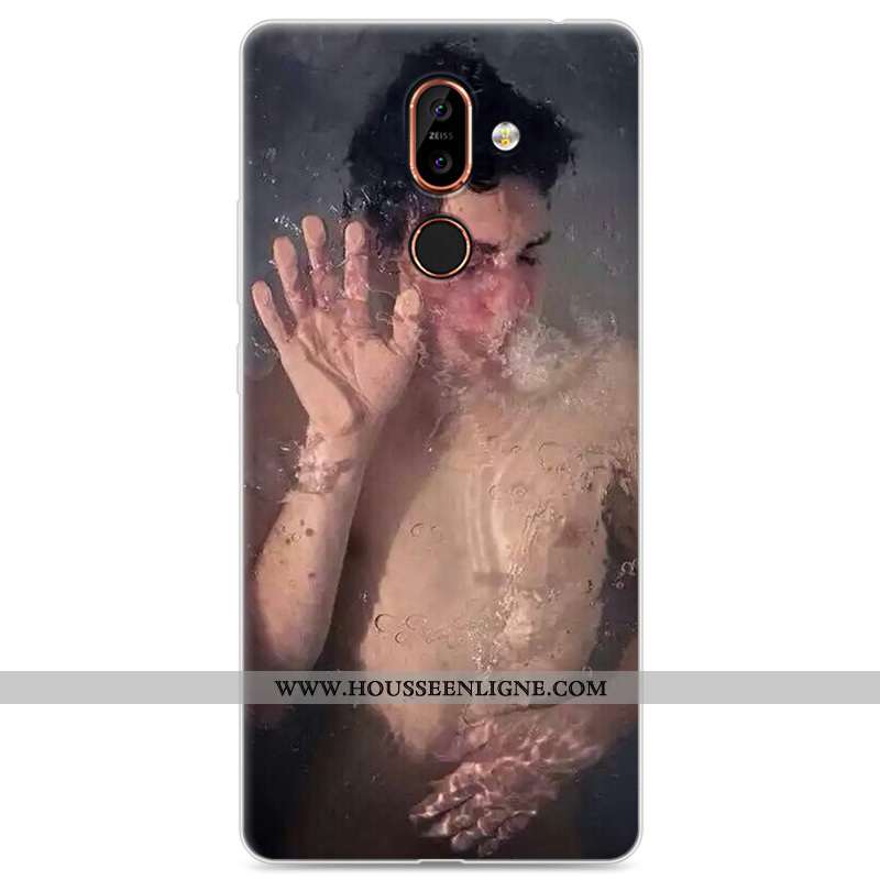 Housse Nokia 7 Plus Créatif Silicone Téléphone Portable Incassable Étui Amoureux Tout Compris Jaune