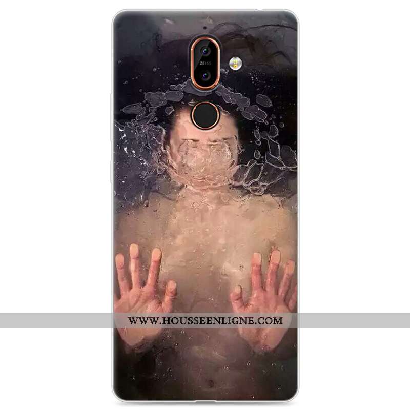 Housse Nokia 7 Plus Créatif Silicone Téléphone Portable Incassable Étui Amoureux Tout Compris Jaune