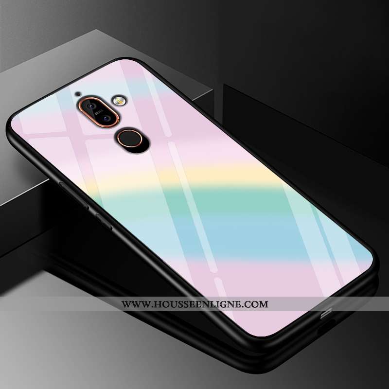 Housse Nokia 7 Plus Fluide Doux Silicone Coque Protection Difficile Créatif Étui Coloré