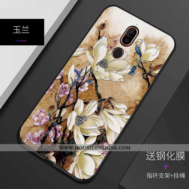 Housse Nokia 7 Plus Personnalité Gaufrage Silicone Téléphone Portable Bleu Personnalisé Délavé En Da