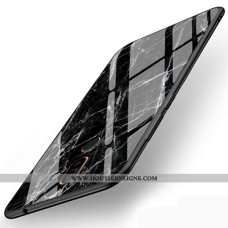 Housse Nokia 7 Plus Personnalité Silicone Simple Téléphone Portable Incassable Protection Étui Noir