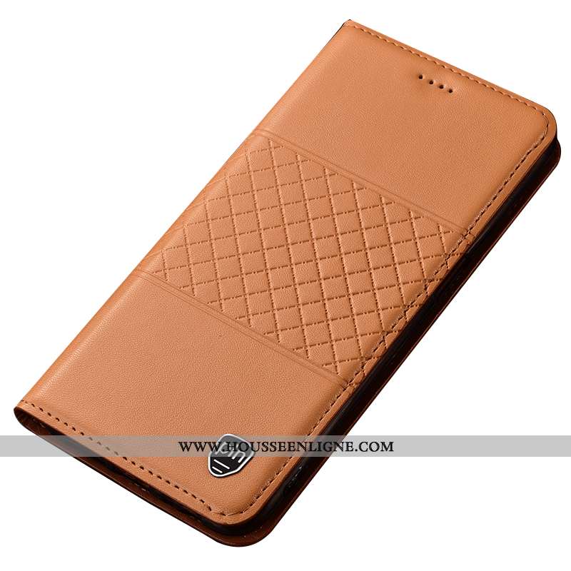 Housse Nokia 7 Plus Protection Cuir Véritable Kaki Coque Téléphone Portable Tout Compris Plaid Khaki