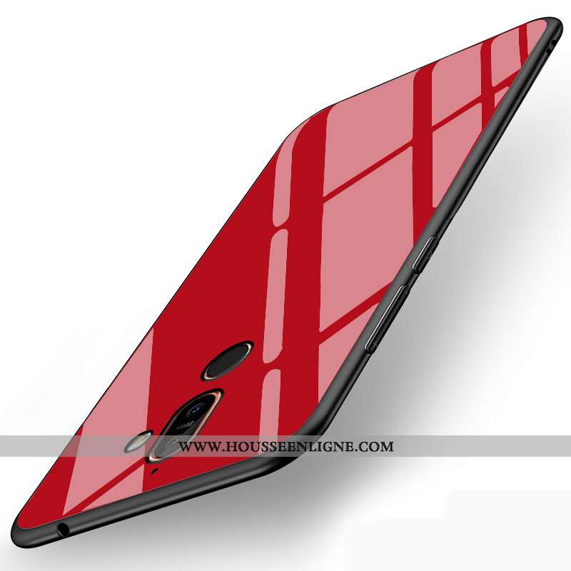 Housse Nokia 7 Plus Verre Tendance Protection Étui Téléphone Portable Simple Silicone Rouge