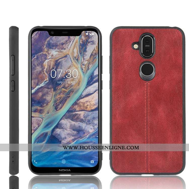 Housse Nokia 8.1 Cuir Protection Coque Tout Compris Étui Difficile Téléphone Portable Noir