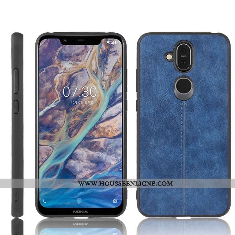 Housse Nokia 8.1 Cuir Protection Coque Tout Compris Étui Difficile Téléphone Portable Noir