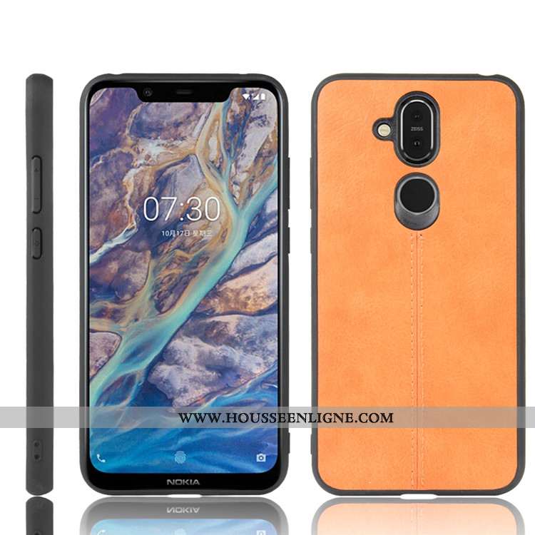 Housse Nokia 8.1 Cuir Protection Coque Tout Compris Étui Difficile Téléphone Portable Noir