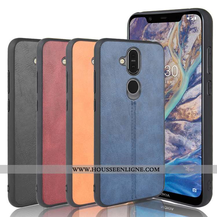 Housse Nokia 8.1 Cuir Protection Coque Tout Compris Étui Difficile Téléphone Portable Noir