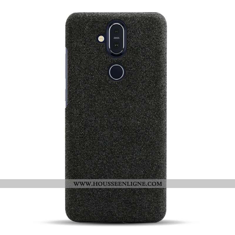 Housse Nokia 8.1 Légère Protection Légères Tissu Simple Téléphone Portable Coque Noir