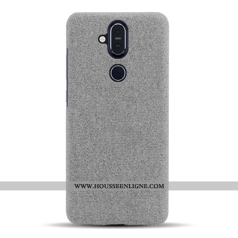 Housse Nokia 8.1 Légère Protection Légères Tissu Simple Téléphone Portable Coque Noir