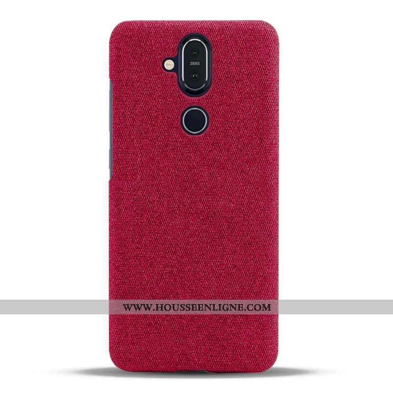 Housse Nokia 8.1 Légère Protection Légères Tissu Simple Téléphone Portable Coque Noir