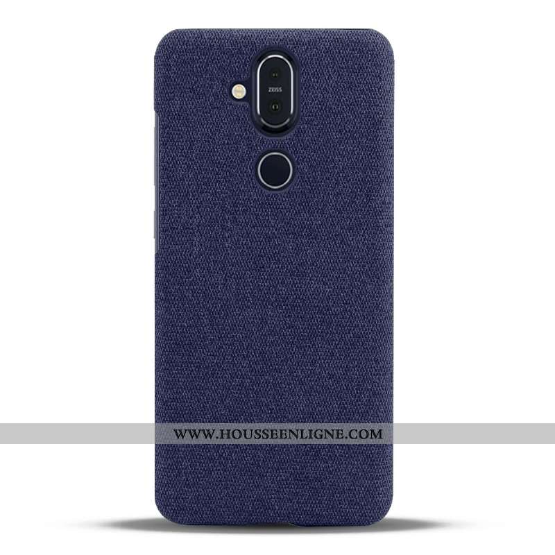 Housse Nokia 8.1 Légère Protection Légères Tissu Simple Téléphone Portable Coque Noir