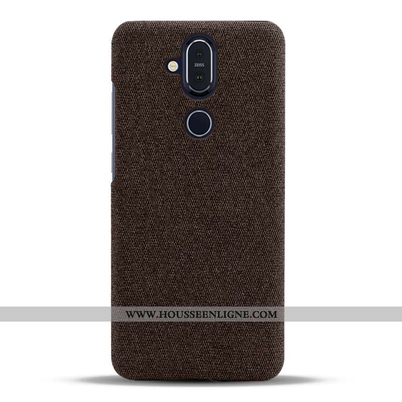 Housse Nokia 8.1 Légère Protection Légères Tissu Simple Téléphone Portable Coque Noir
