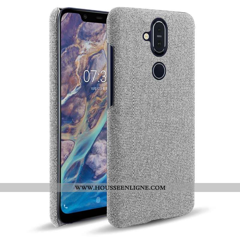 Housse Nokia 8.1 Légère Protection Légères Tissu Simple Téléphone Portable Coque Noir