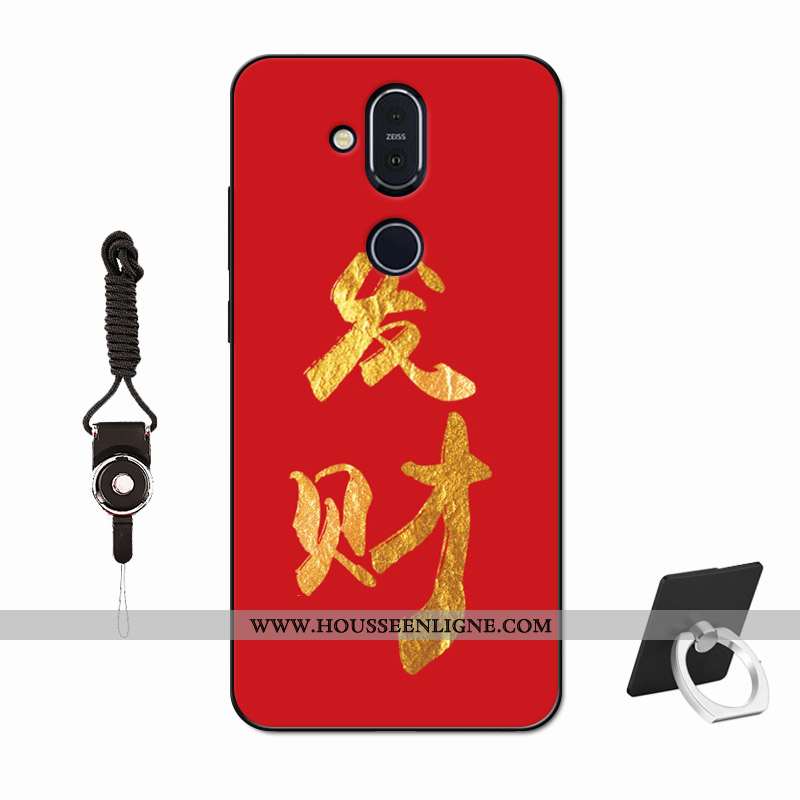 Housse Nokia 8.1 Protection Verre Amoureux Délavé En Daim Membrane Silicone Tout Compris Violet