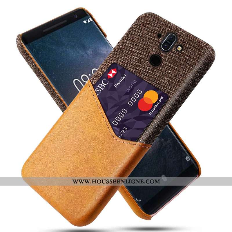 Housse Nokia 8 Sirocco Cuir Protection Coque Tissu Difficile Kaki Incassable Khaki