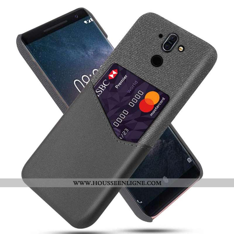 Housse Nokia 8 Sirocco Cuir Protection Coque Tissu Difficile Kaki Incassable Khaki