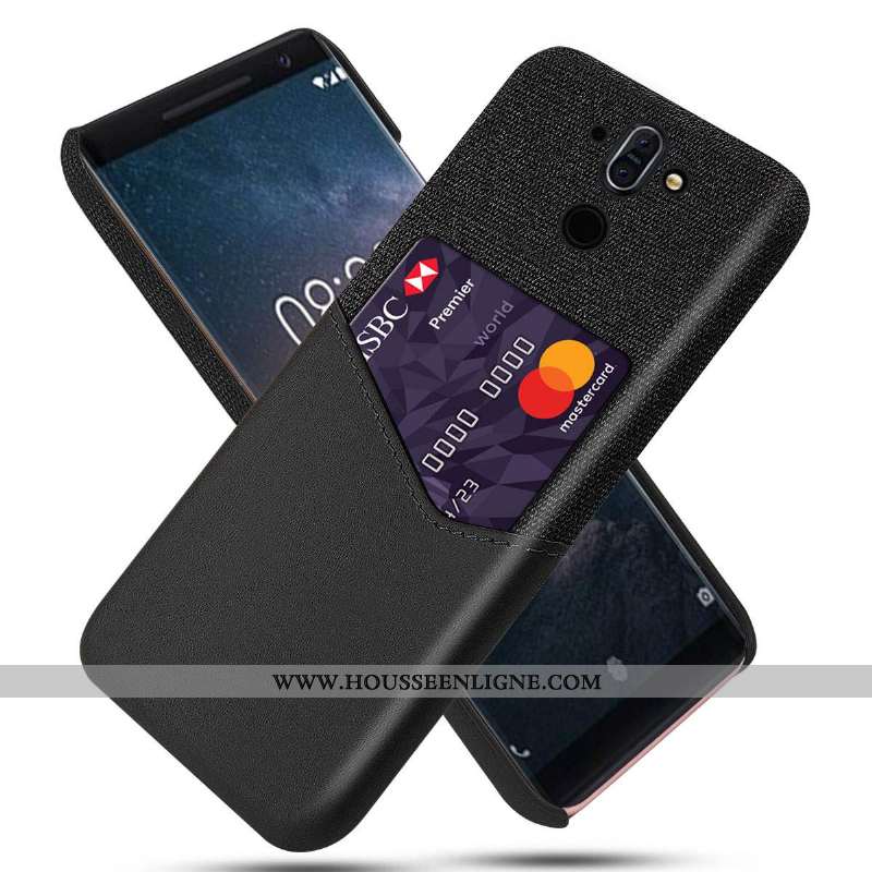 Housse Nokia 8 Sirocco Cuir Protection Coque Tissu Difficile Kaki Incassable Khaki