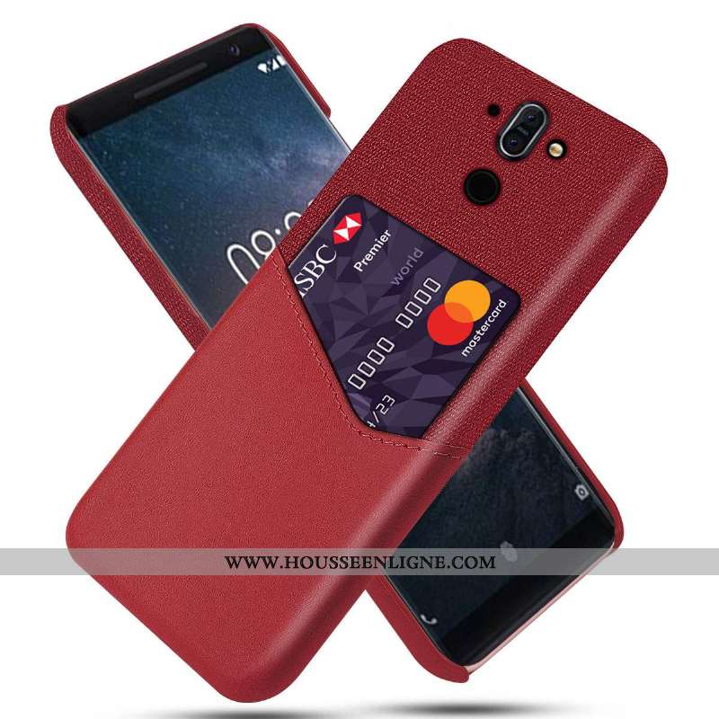 Housse Nokia 8 Sirocco Cuir Protection Coque Tissu Difficile Kaki Incassable Khaki