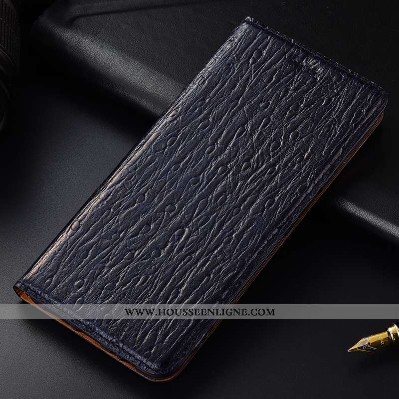 Housse Nokia 8 Sirocco Cuir Véritable Protection Tout Compris Incassable Haute Coque Bleu Foncé