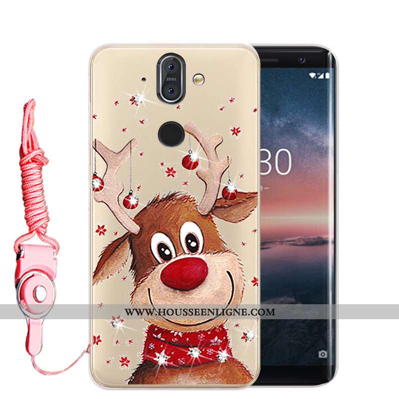 Housse Nokia 8 Sirocco Protection Strass Or Téléphone Portable Incassable Fluide Doux Étui Doré