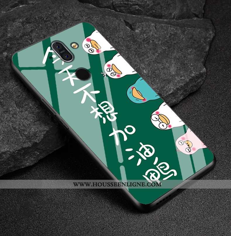 Housse Nokia 8 Sirocco Verre Créatif Silicone Protection Vert Téléphone Portable Coque Verte
