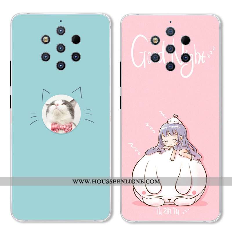 Housse Nokia 9 Pureview Créatif Dessin Animé Étui Incassable Rose Coque Téléphone Portable