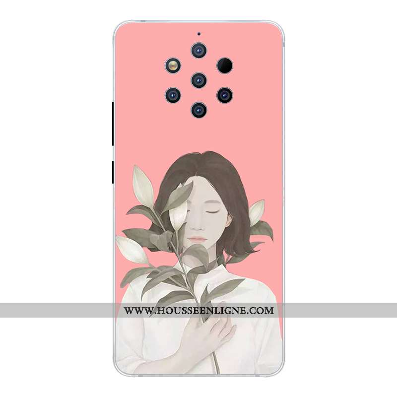 Housse Nokia 9 Pureview Créatif Dessin Animé Étui Incassable Rose Coque Téléphone Portable