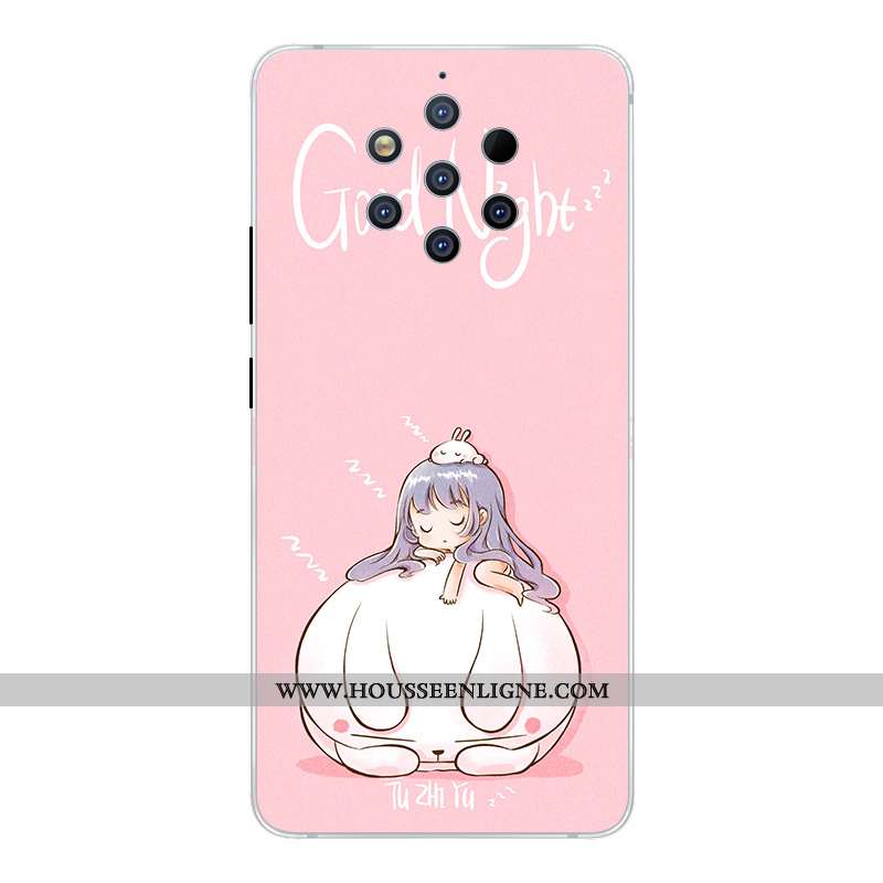 Housse Nokia 9 Pureview Créatif Dessin Animé Étui Incassable Rose Coque Téléphone Portable