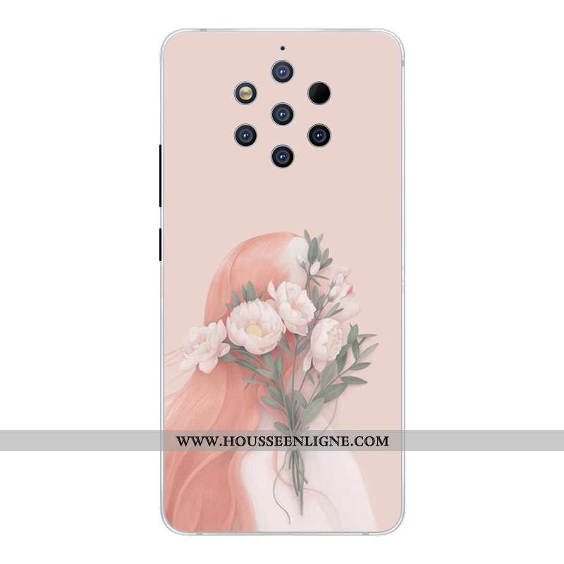 Housse Nokia 9 Pureview Créatif Dessin Animé Étui Incassable Rose Coque Téléphone Portable
