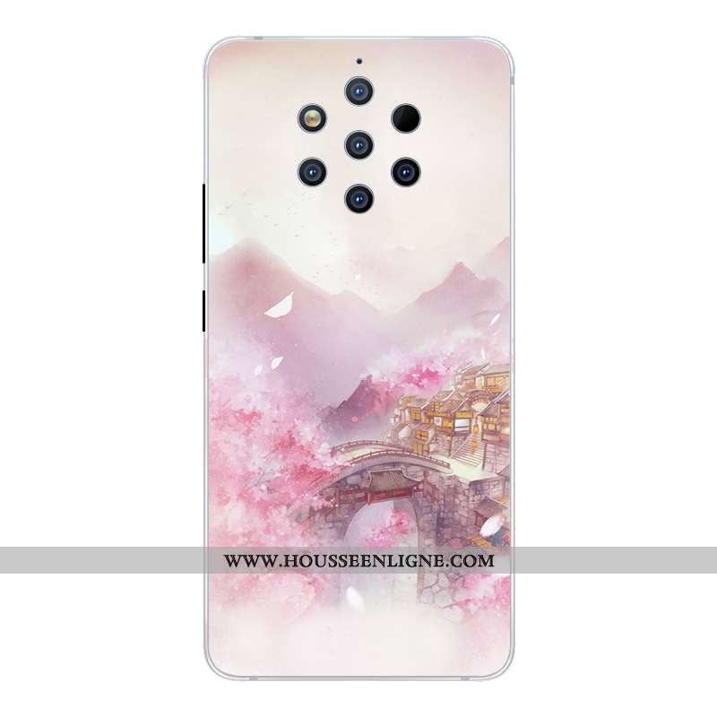 Housse Nokia 9 Pureview Créatif Dessin Animé Étui Incassable Rose Coque Téléphone Portable