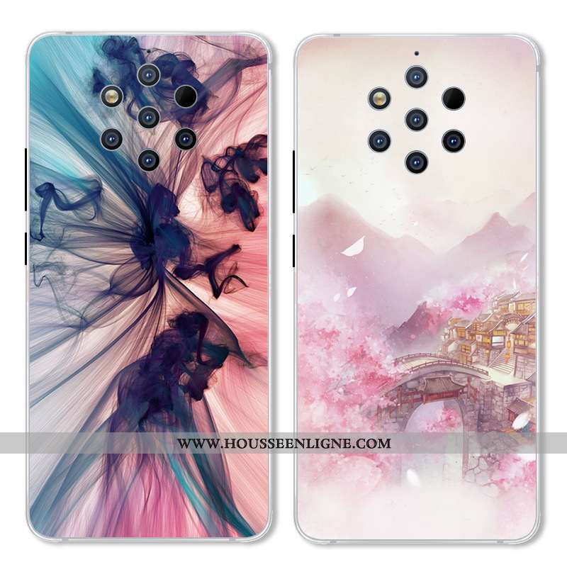 Housse Nokia 9 Pureview Créatif Dessin Animé Étui Incassable Rose Coque Téléphone Portable