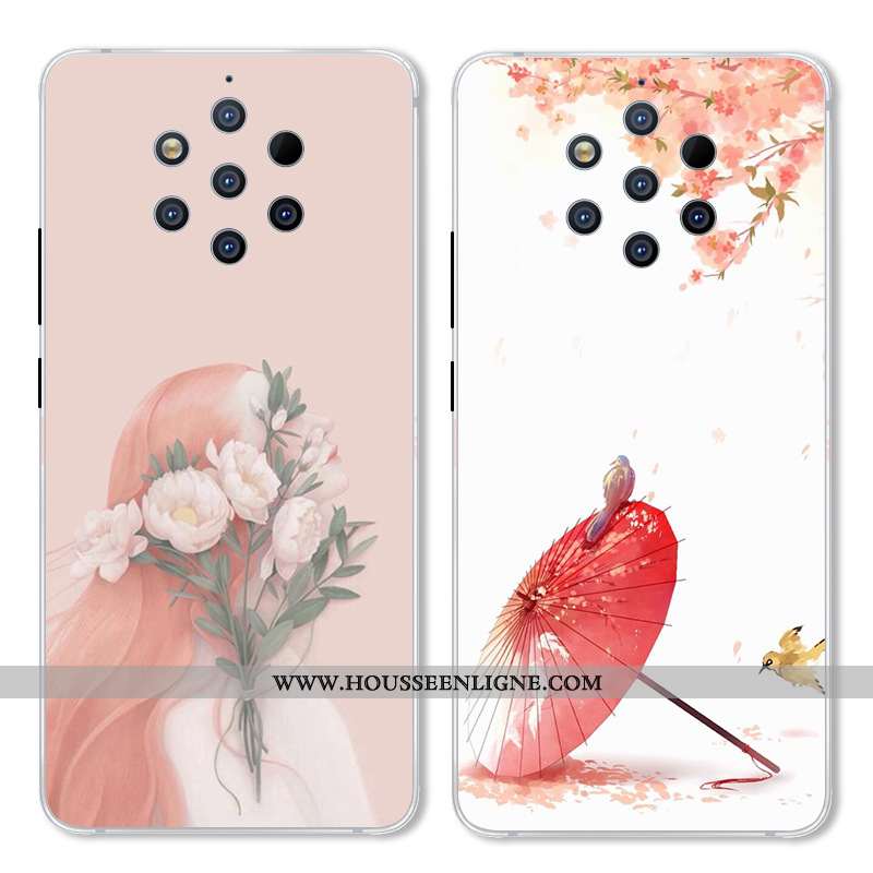 Housse Nokia 9 Pureview Créatif Dessin Animé Étui Incassable Rose Coque Téléphone Portable
