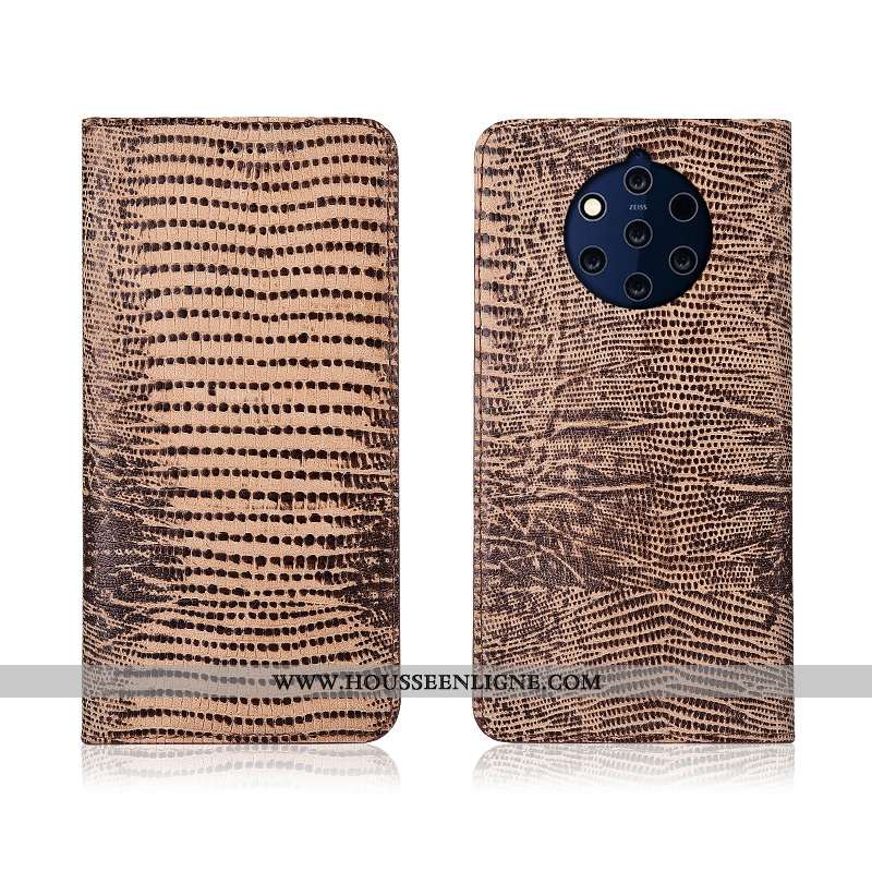 Housse Nokia 9 Pureview Cuir Véritable Cuir Silicone Téléphone Portable Étui Fluide Doux Coque Bleu 