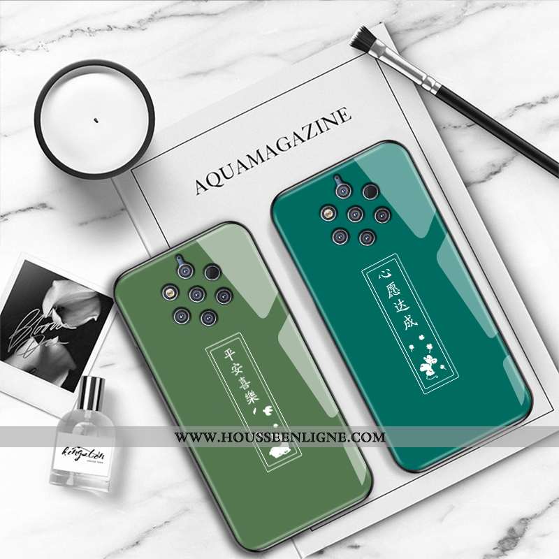 Housse Nokia 9 Pureview Verre Délavé En Daim Protection Coque Charmant Téléphone Portable Rouge