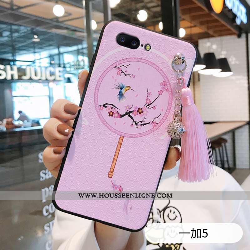 Housse Oneplus 5 Vintage Silicone Protection Incassable Nouveau Coque Rose