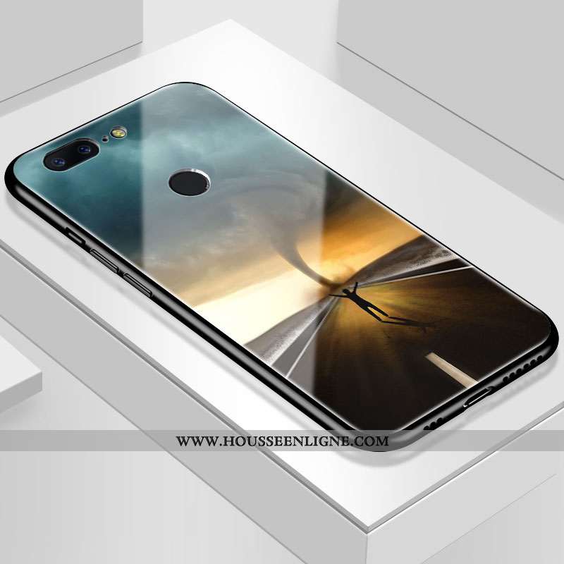 Housse Oneplus 5t Personnalité Protection Refroidissement Miroir Ciel Étoilé Verre Violet